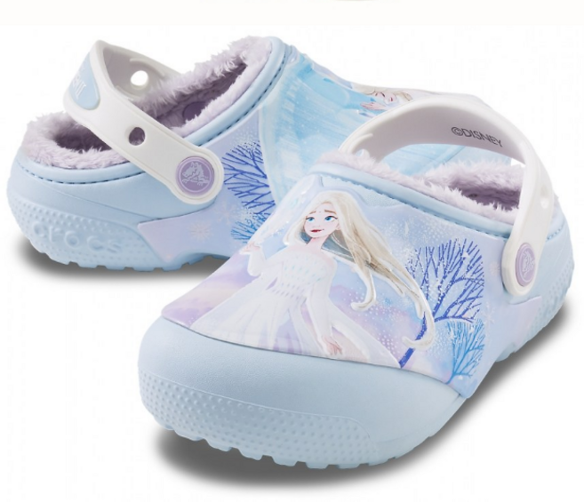 CROCSKIDS 女童 Fun Lab lined 冰雪奇緣克駱格毛絨室內拖鞋