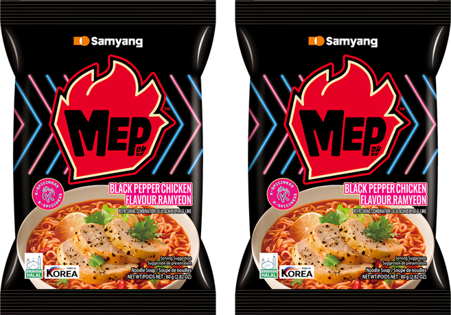 Samyang Foods 三養 黑胡椒雞肉風味湯麵 80g, 2個