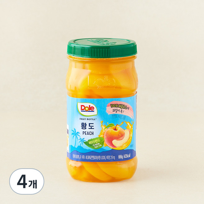 Dole 후룻바틀 황도, 666g, 1개입, 4개