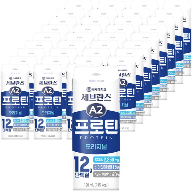 세브란스에이투 연세유업 프로틴 음료 오리지널, 190ml, 36개