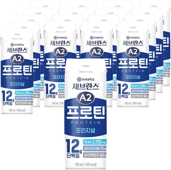 세브란스에이투 연세유업 프로틴 음료 오리지널, 190ml, 18개