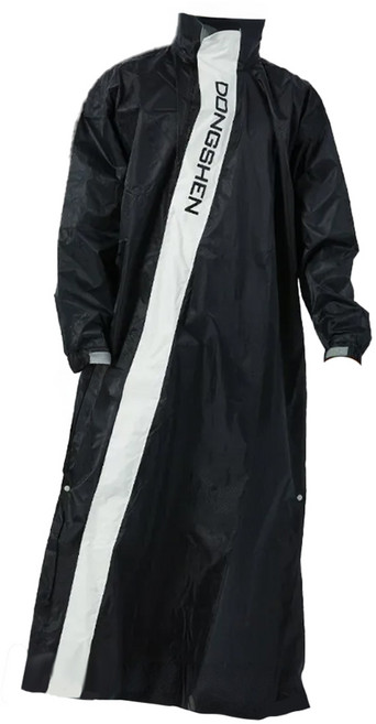 DongShen 東伸 開拓者斜開式雨衣 雙重防水設計 內外兼備 隱藏式雨帽設計 彈性袖口設計, 黑色