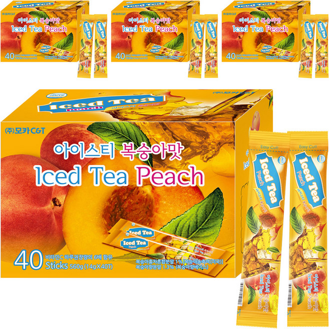 아이스티 복숭아, 14g, 40개입, 4개