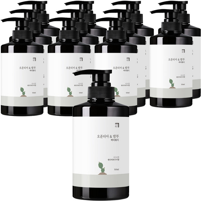 살림백서 오푼티아 앤 밤부 바디워시 베이비파우더향, 500ml, 12개