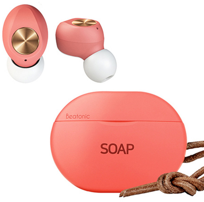 앱코 BEATONIC 블루투스 이어폰 SOAP 코랄 5시간 방수가능