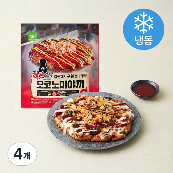 사옹원 불닭소스 오코노미야키 (냉동), 277g, 4개