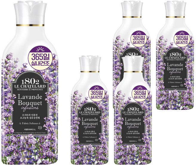 르샤트라1802 인퓨전 초고농축 섬유유연제 라벤더부케향 본품, 5개, 1L