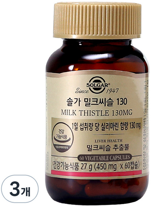 솔가 밀크씨슬 130 27g, 60정, 3개