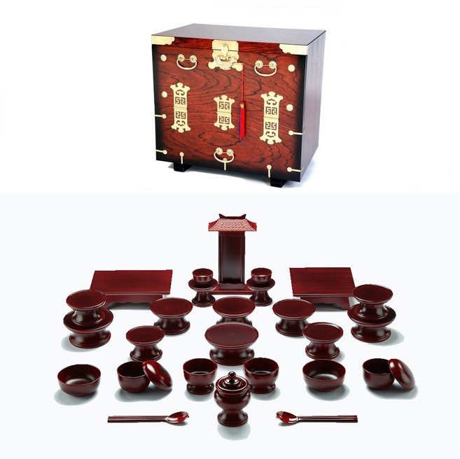 남원 문화재 오리목 간편 실속제기 30p + 남원 앞닫이 제기 보관함, 1세트, 보관함 + 제기 15종(30P)