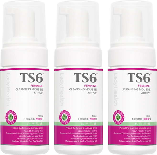 TS6 加護型潔淨慕斯, 100g, 3瓶