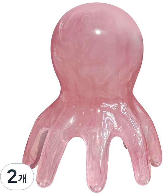 월드크린 수지 마사지 두피 문어 괄사, 로즈, 2개