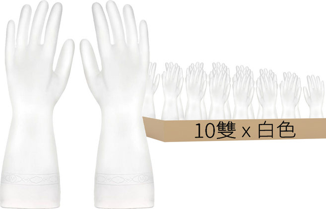 Y420 家務手套 S 白色, 10雙, 1組