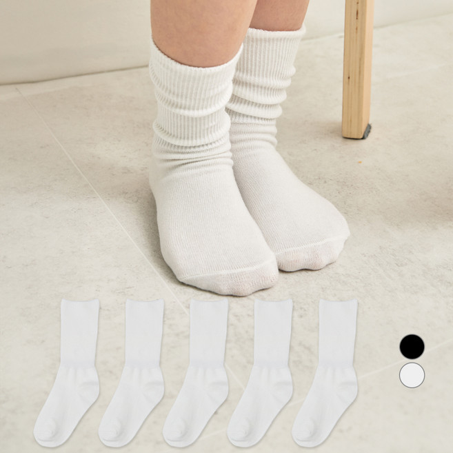 베이스알파에센셜 아동용 3-way 롤 삭스 5켤레 세트