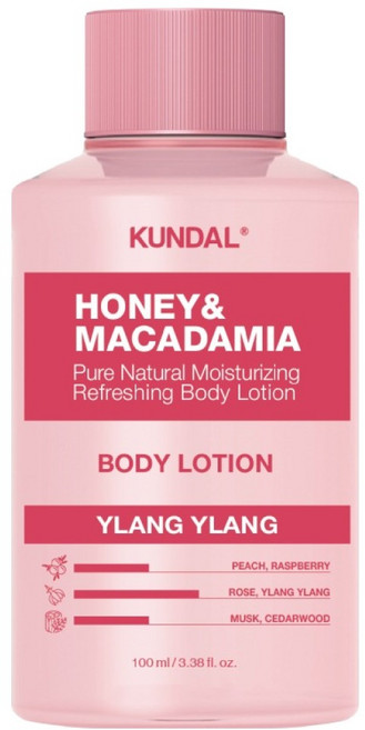 쿤달 허니 앤 마카다미아 퓨어 바디로션 미니어처 일랑일랑향, 100ml, 1개