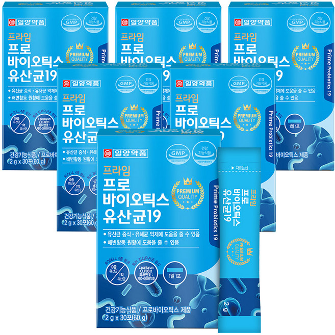 일양약품 프라임 프로 바이오틱스 유산균19, 60g, 6개