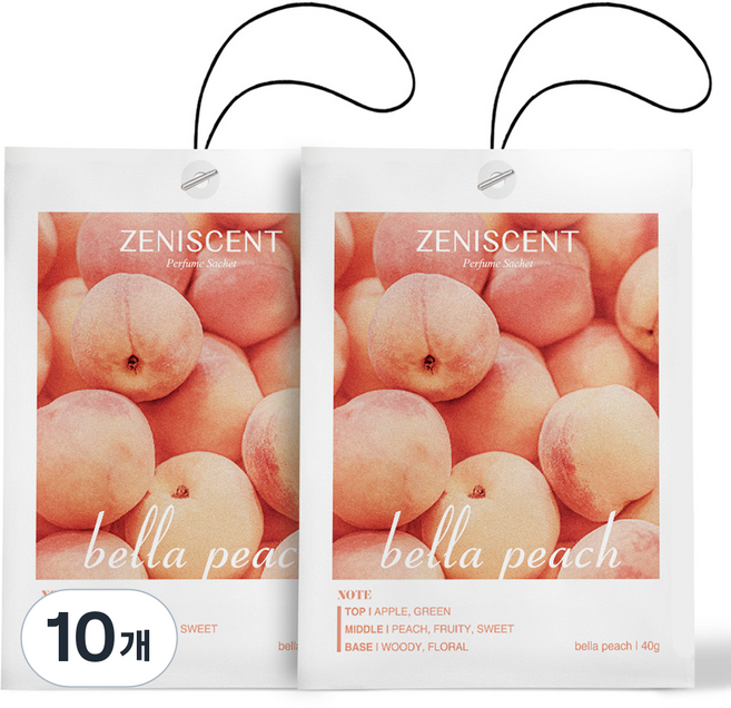 Jenyscent 氛圍香氛袋 衣櫃芳香劑 正裝, 40g, 10個, 貝拉蜜桃