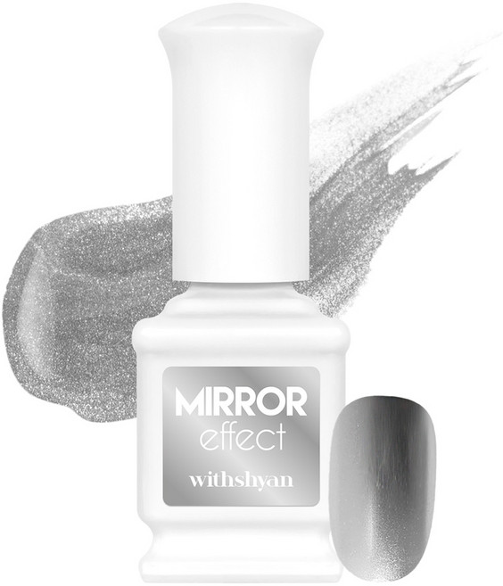 위드샨 미러 이펙트 메탈 매니큐어, 1개, 9ml, 01 카본실버