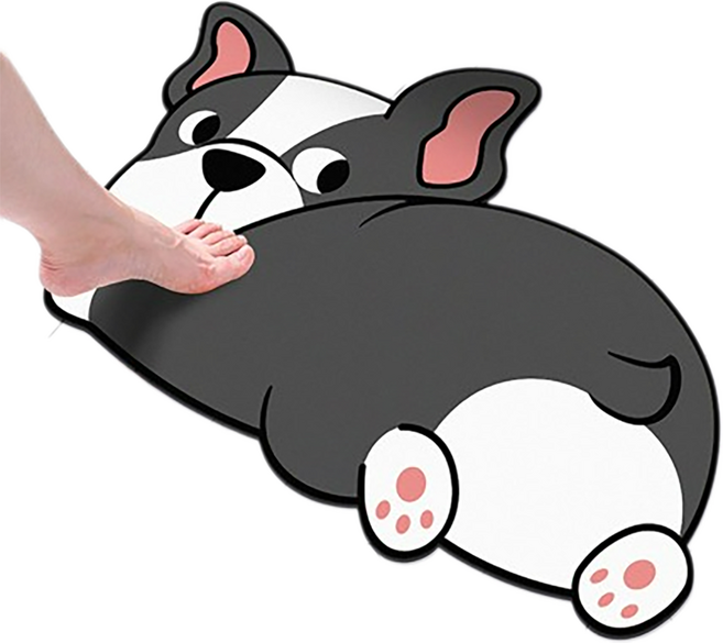 홈다움 빨아쓰는 말랑이 규조토 엎드린 동물 발매트, 엎드린 불독, 1개
