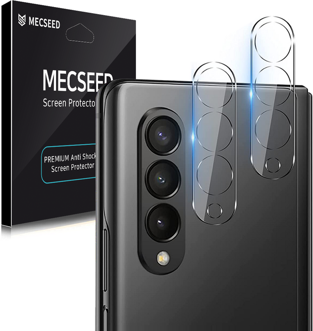 MECSEED 3CX 카메라 렌즈 풀커버 강화 유리필름 2p, 1세트