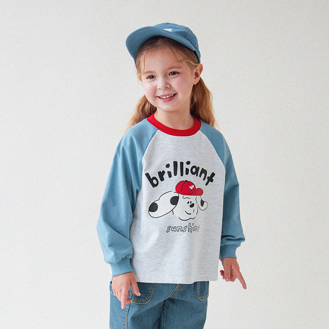 월튼키즈 아동용 브릴리언트 라글란 티셔츠