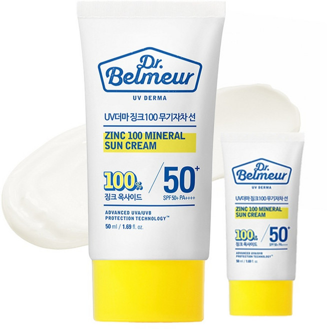 더페이스샵 닥터벨머 UV더마 징크100 무기자차 선크림 SPF50+ PA++++, 50ml, 2개