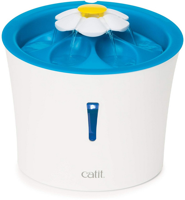 catit 嘿卡堤 花舞噴泉飲水器 3L, 藍色 + 白色 + 黃色, 1個