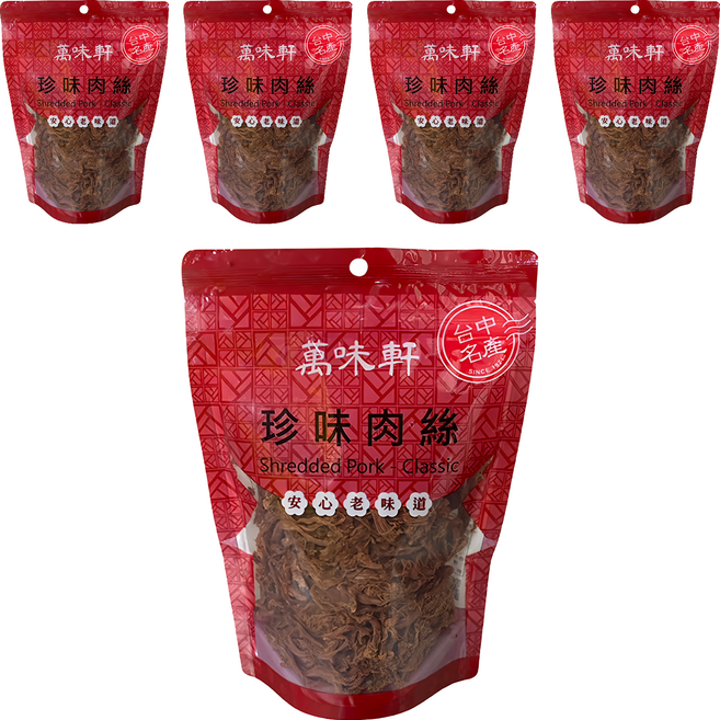 萬味軒 珍味豬肉絲, 300g, 5包