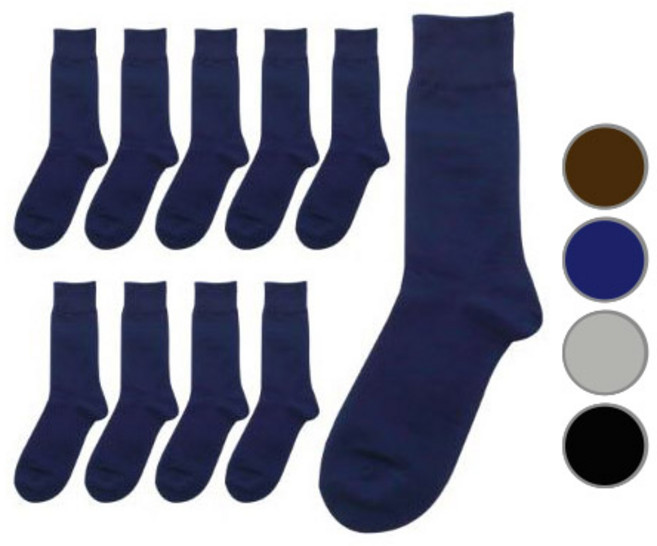 이지레그 남성용 긴목 무지 정장 신사양말 10켤레