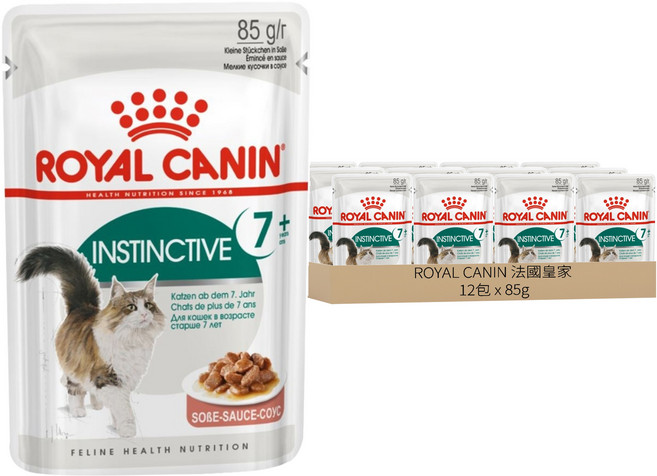 ROYAL CANIN 法國皇家 7歲以上成貓適用 理想體態主食濕糧 F+7W, 85g, 12包