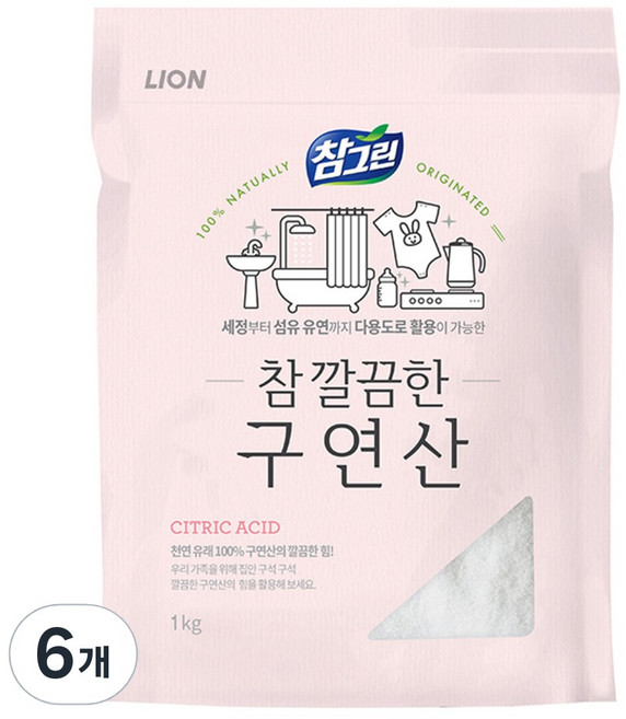 참그린 참 깔끔한 구연산 주방세제, 1kg, 6개