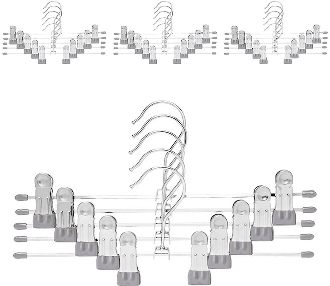 코멧 홈 논슬립 코팅 회전형 치마바지걸이, 그레이, 20개