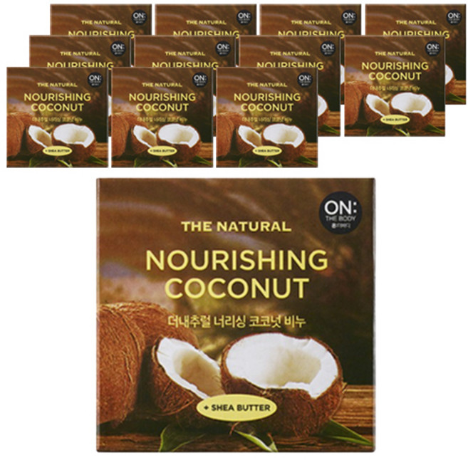 온더바디 더 내추럴 너리싱 비누 코코넛, 90g, 12개입