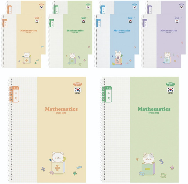펜피아 2000 초등 3-6 수학 스프링노트, 10개, 랜덤발송