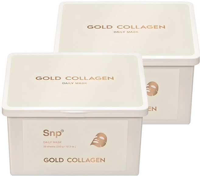 Snp 黃金膠原蛋白每日面膜, 30片, 2盒