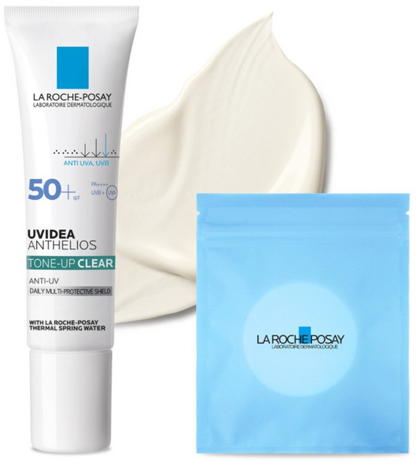 라로슈포제 유비데아 톤업 클리어 선크림 SPF50+ PA++++ + 화장솜 30p 세트, 30ml, 1개