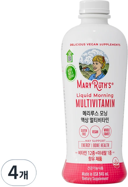 메리루스 모닝 액상 멀티비타민, 946ml, 4개 - 쿠팡