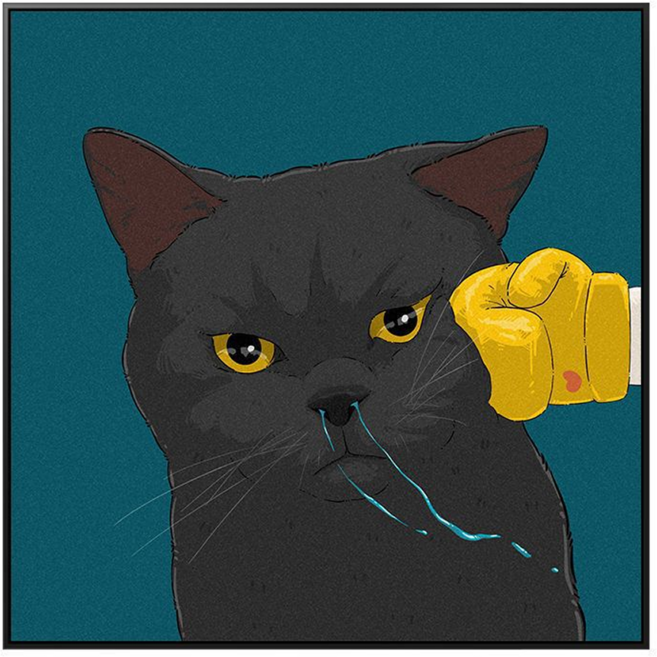 올프리즘 고양이 캐릭터 일러스트 포스트 액자, A