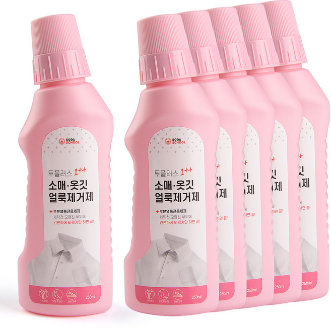 소다스쿨 투플러스 소매 옷깃 얼룩제거제, 6개, 250ml