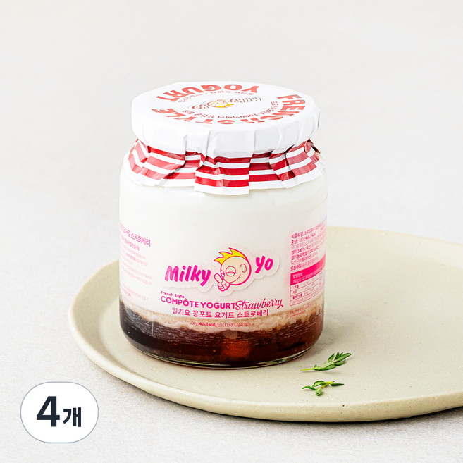 밀키요 프렌치스타일 콩포트 요거트 스트로우베리, 330g, 1개입, 4개