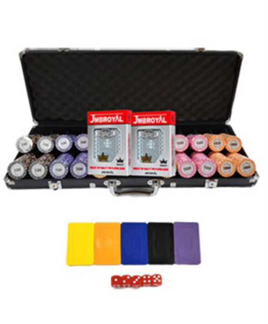 다싸몰 라스베가스 카지노칩 500p 케이스 세트 02, 랜덤발송(사각칩), 블랙(케이스), 1개