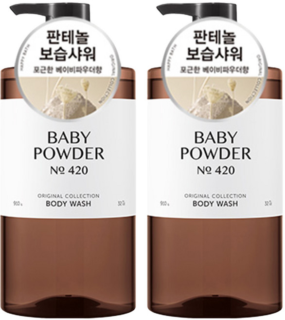 [비건라이프] 해피바스 오리지널 컬렉션 바디워시 베이비파우더향, 910g, 2개