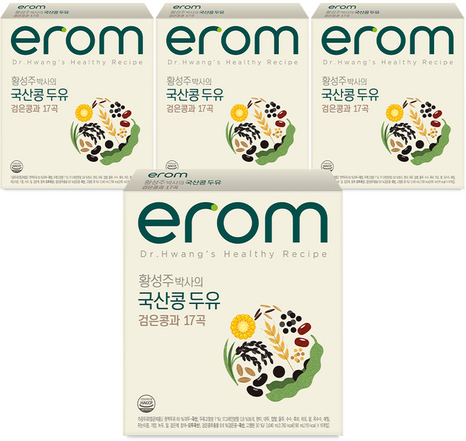 이롬 황성주 박사의 국산콩 두유 검은콩과 17곡, 190ml, 64개