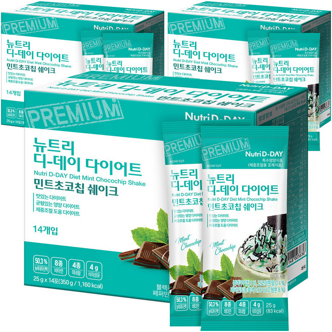 뉴트리디데이 다이어트 쉐이크 14포, 3개, 350g