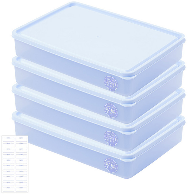 비트리프레시 냉동실 정리 용기 1.5L+라벨지 1장, 1개, 4개