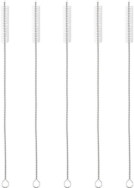 키친유 스테인리스 빨대 세척솔 30cm, 5개, 실버