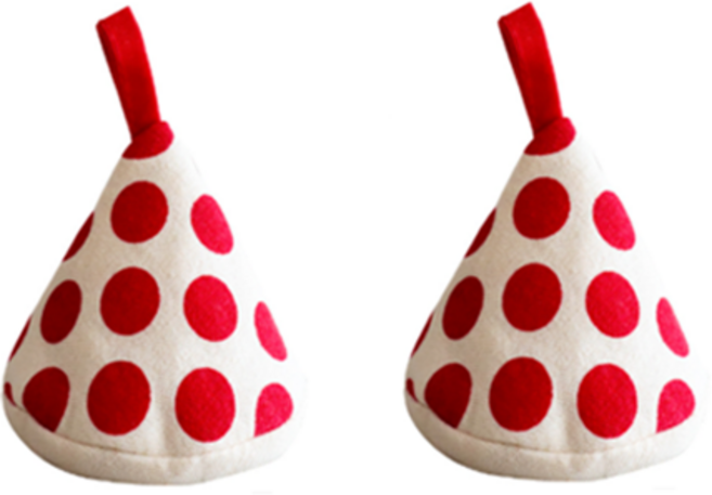 냄비 주방 뚜껑 방지 장갑 손잡이, 레드, 2개