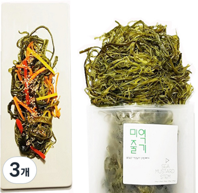 鹽漬乾燥海帶梗絲, 3包, 1kg