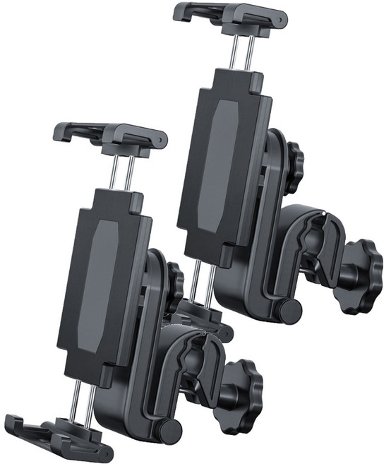 이십이도 차량용 태블릿 뒷좌석 헤드레스트 핸드폰 거치대, 블랙, 2세트