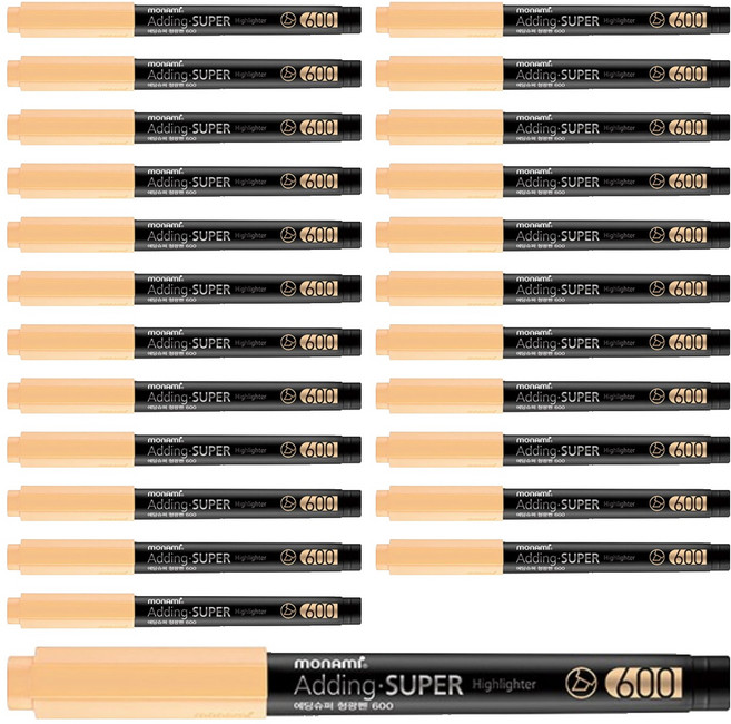 모나미 에딩슈퍼 600 파스텔 형광펜, 파스텔 오렌지, 24개입