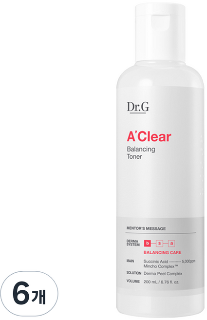 닥터지 에이클리어 밸런싱 토너, 200ml, 6개
